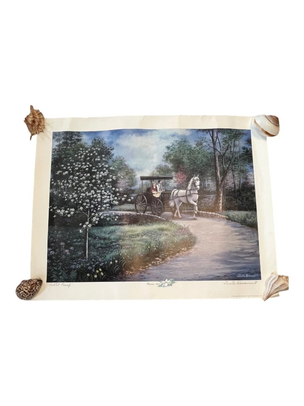 Vintage Elsie Louise Dunavant “Heaven Sent” 1994 Print Signed Artist Proof 27x22